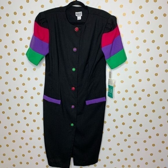 R.E.O originals vintage button front dress 14 - Picture 1 of 7